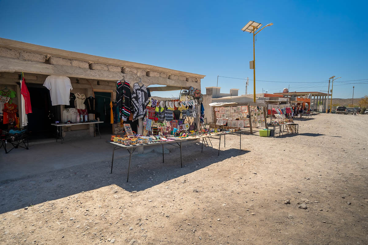 Stalls with handicrafts in Boquillas del Carmen, Mexico