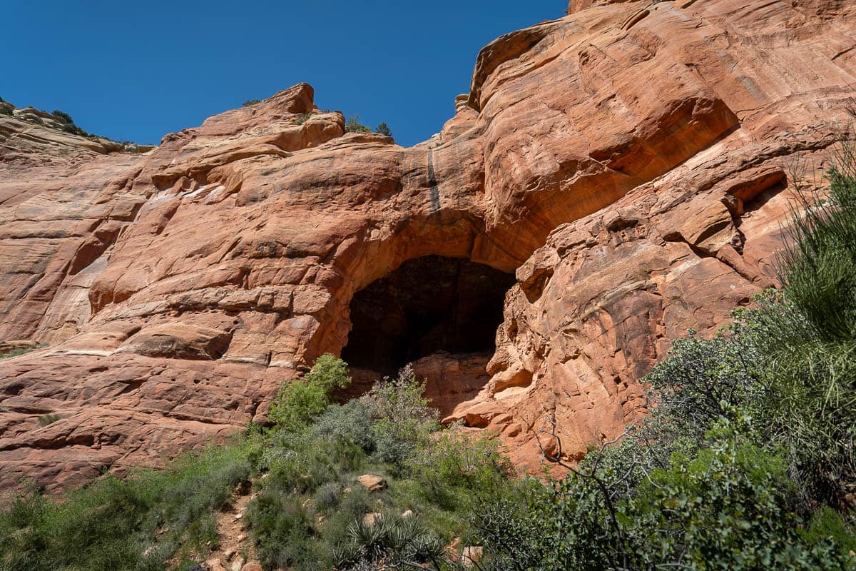 Path leading up to the Keyhole Cave in Sedona, Arizona