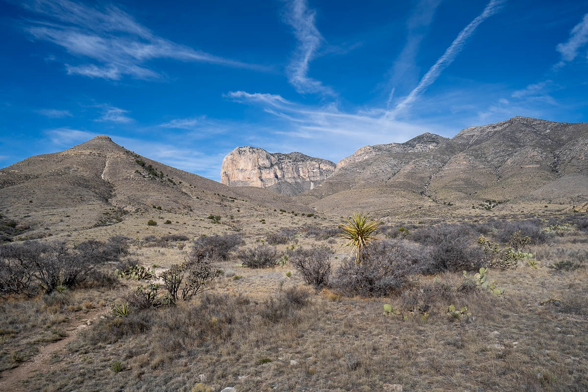 El Capitan and Guadalupe Peak in Guadalupe Mountains National Park in Texas