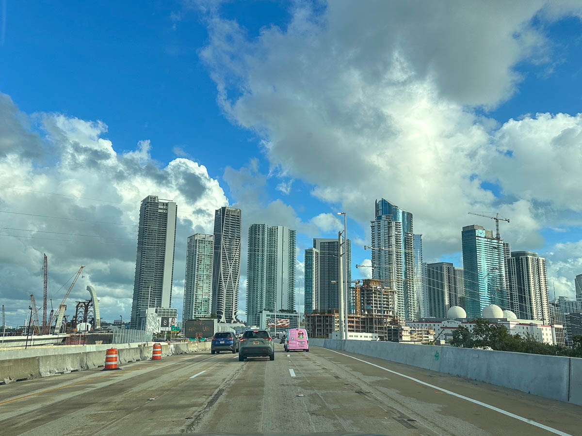 Skyscrapers along the Miami skyline in Miami, Florida