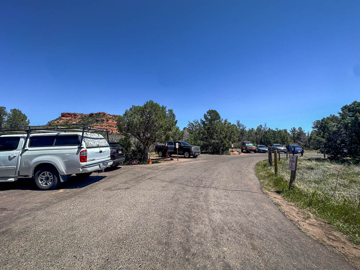 Parking lot for the Boynton Canyon Trail in Sedona, Arizona