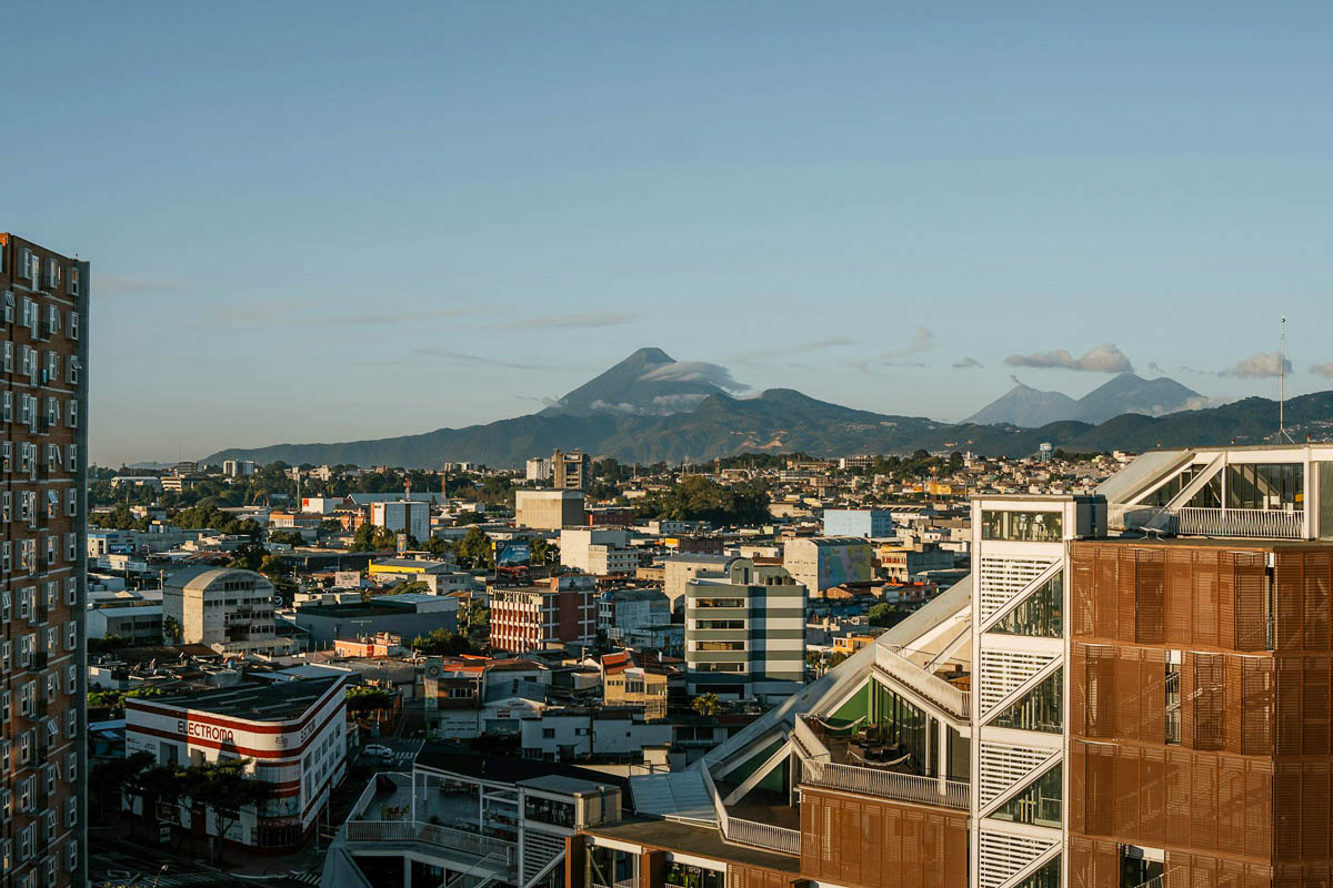 Buildings in front of mountains in Guatemala City, Guatemala