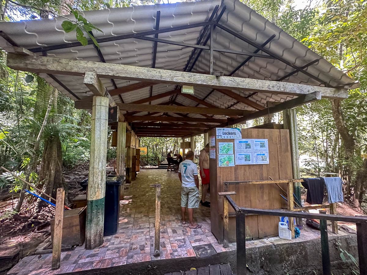 Lockers at Semuc Champey, surrounded by the jungle, in Guatemala