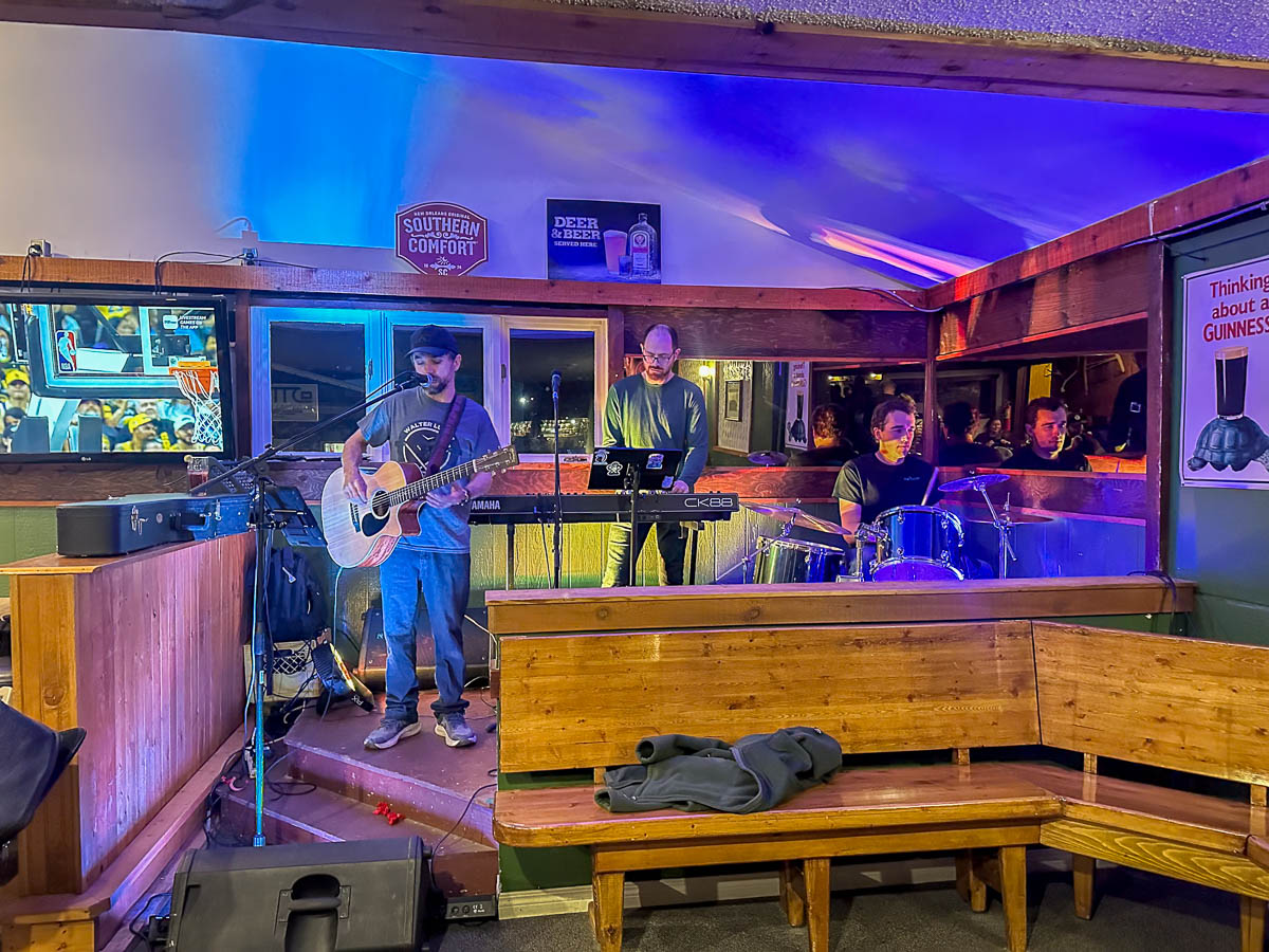 Band playing at open mic night at the Tundra Pub in Churchill, Manitoba