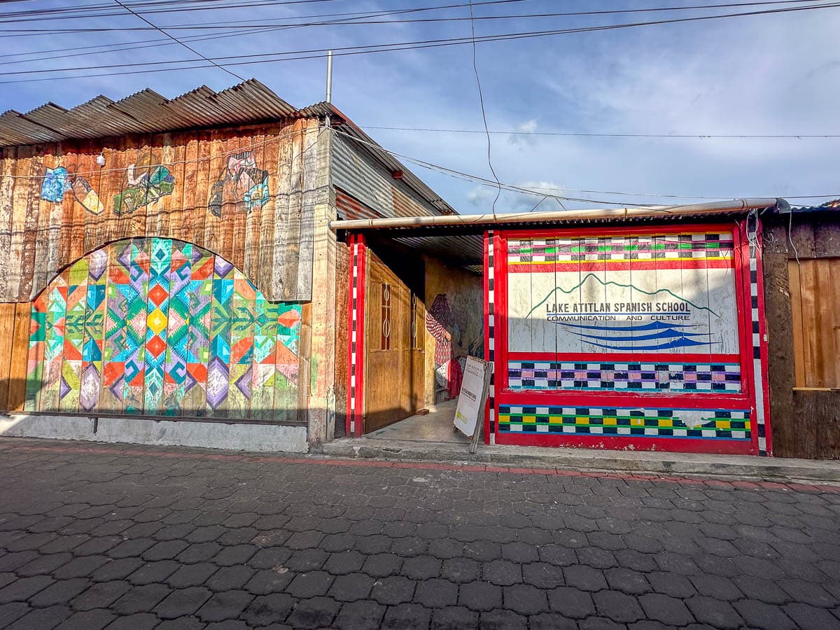 Facade of Lake Atitlan Spanish School in San Pedro in Lake Atitlan, Guatemala