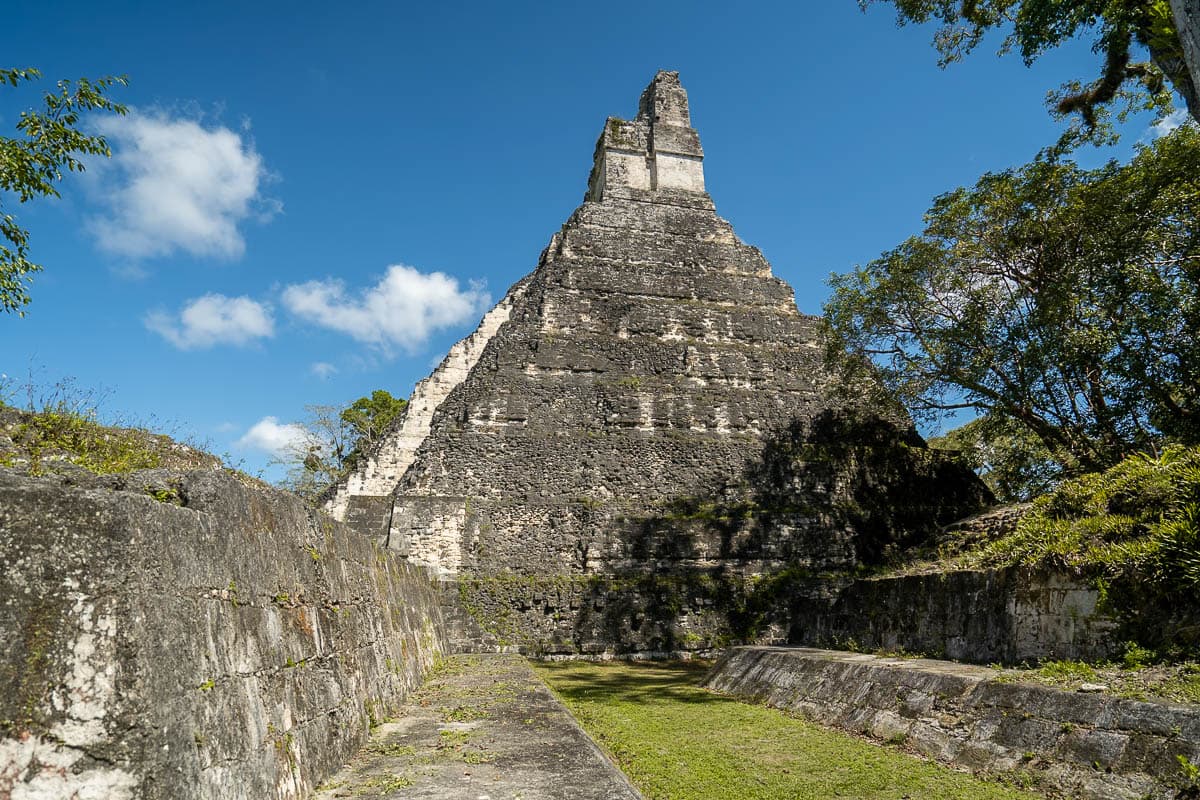 Temple I in Grand Plaza in Tikal National Park in Guatemala