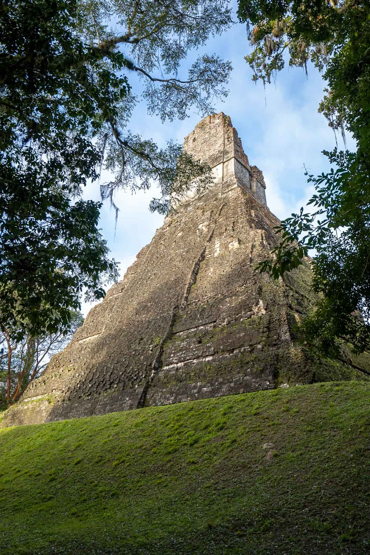 Temple I in the Guatemalan jungle in Tikal National Park in Guatemala