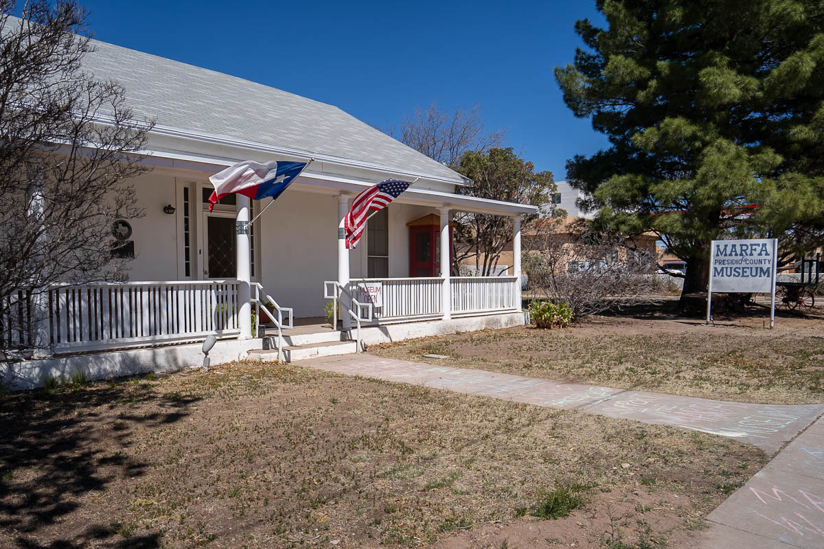 Exterior of the Marfa and Presidio County Museum in Marfa, Texas