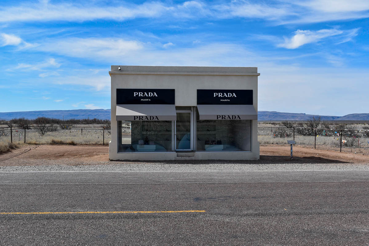 Prada Marfa installation in Valentine, Texas