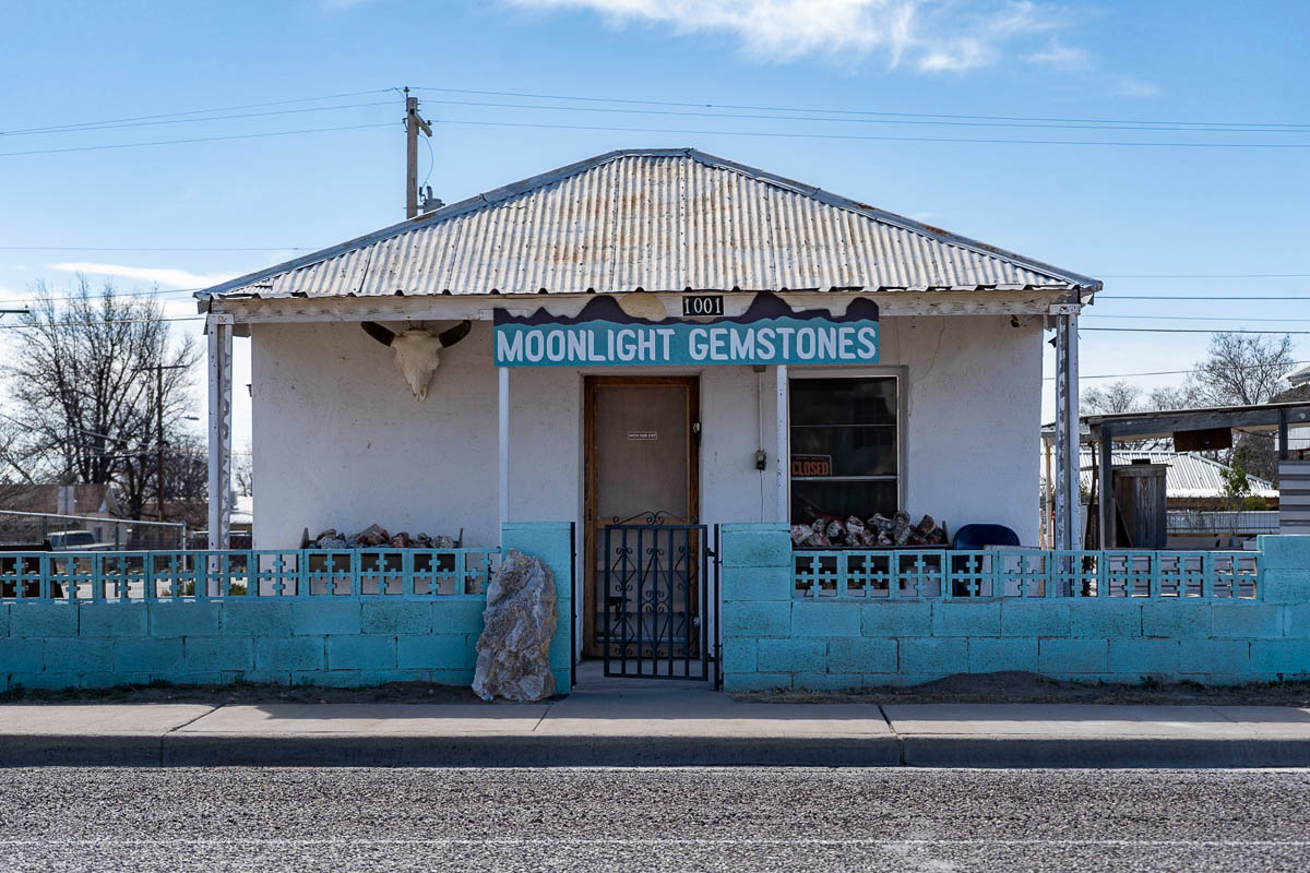 Exterior of Moonlight Gemstones in Marfa, Texas