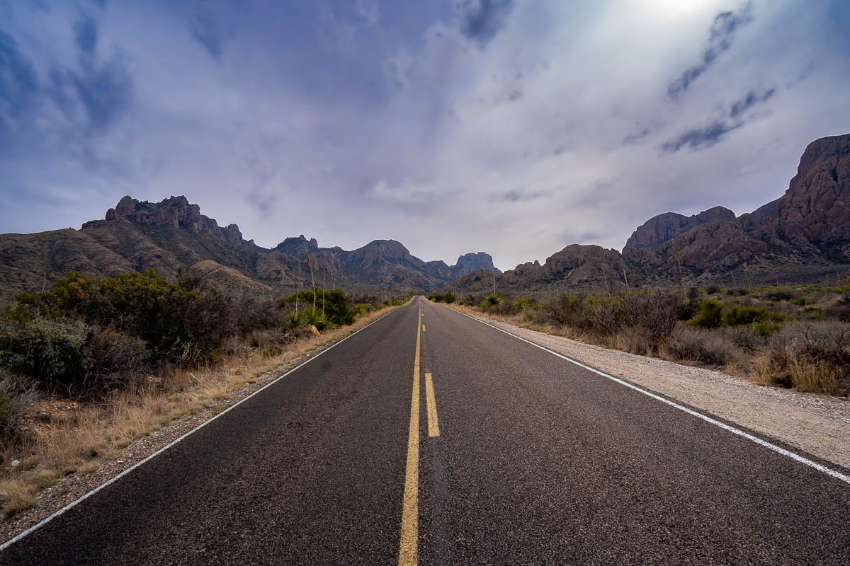 Road leading through Big Bend National Park in Texas