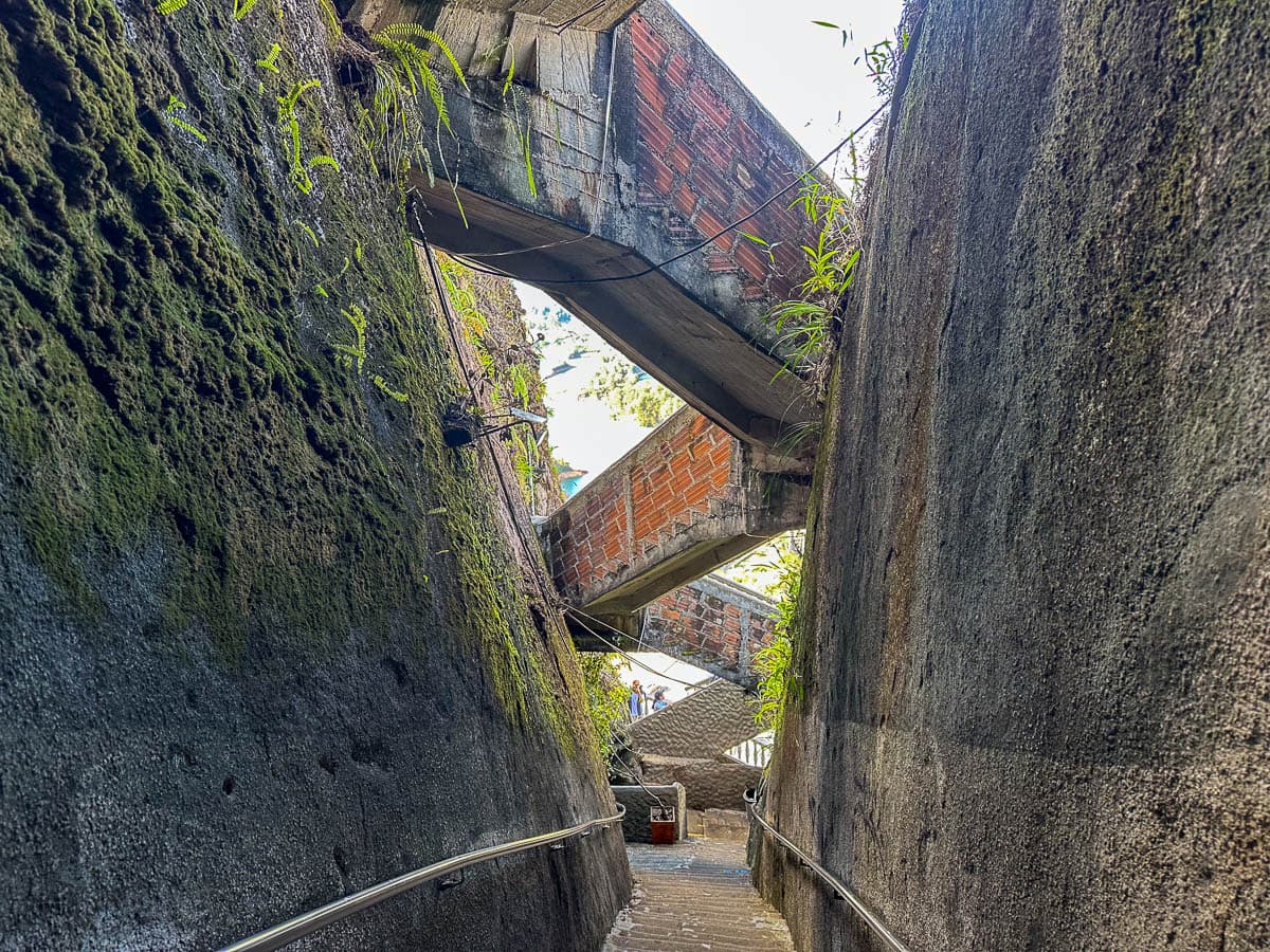 Zigzagging stairs for The Rock in Guatape, Colombia
