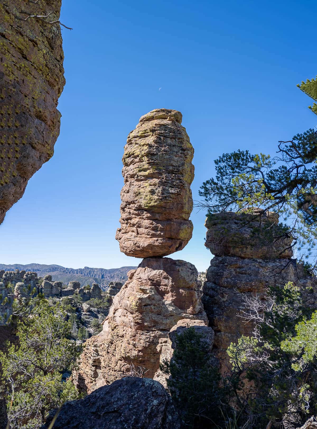 Balanced Rock along the Big Balanced Rock Trail in Chiricahua National Monument in Arizona