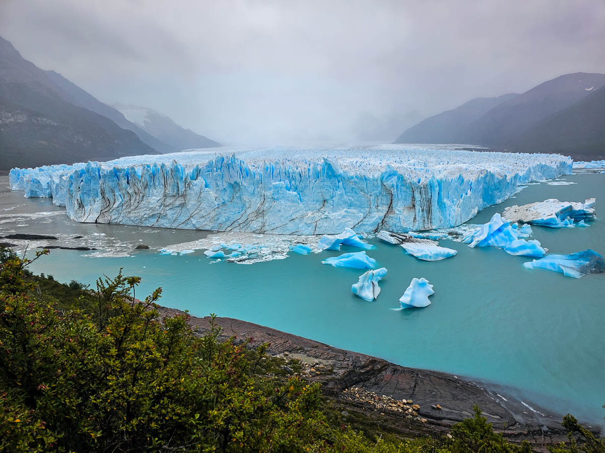 View over the Perito Moreno Glacier in Los Glaciares National Park near El Calafate, Argentina