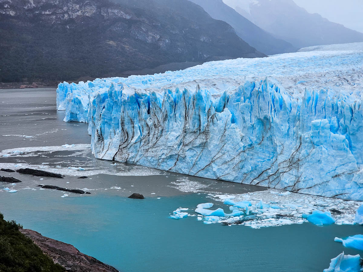 View of the Perito Moreno Glacier along the Sendero Central trail in Los Glaciares National Park near El Calafate, Argentina