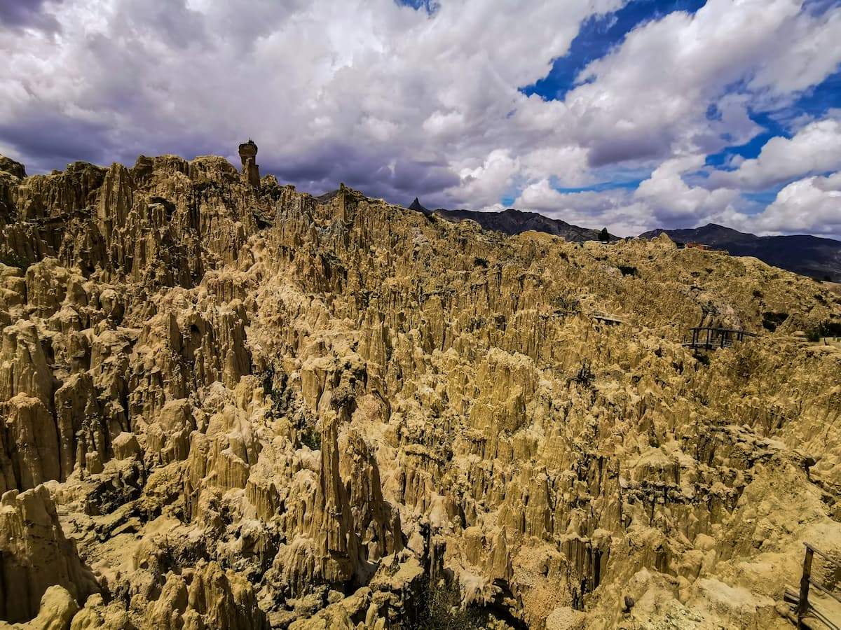 Rock spires and formations in Valle de las Animas in La Paz, Bolivia