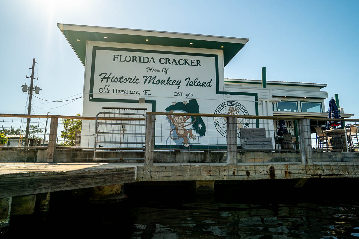 Mural at the Florida Cracker Monkey Bar in Homosassa, Florida