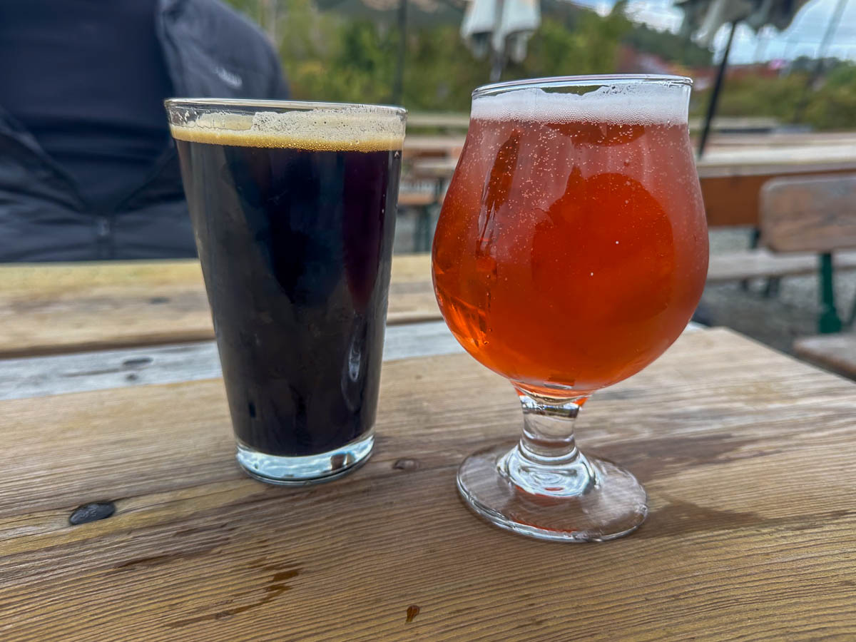 Glasses of beer at NoFo Brew Co. in Cleveland, Georgia
