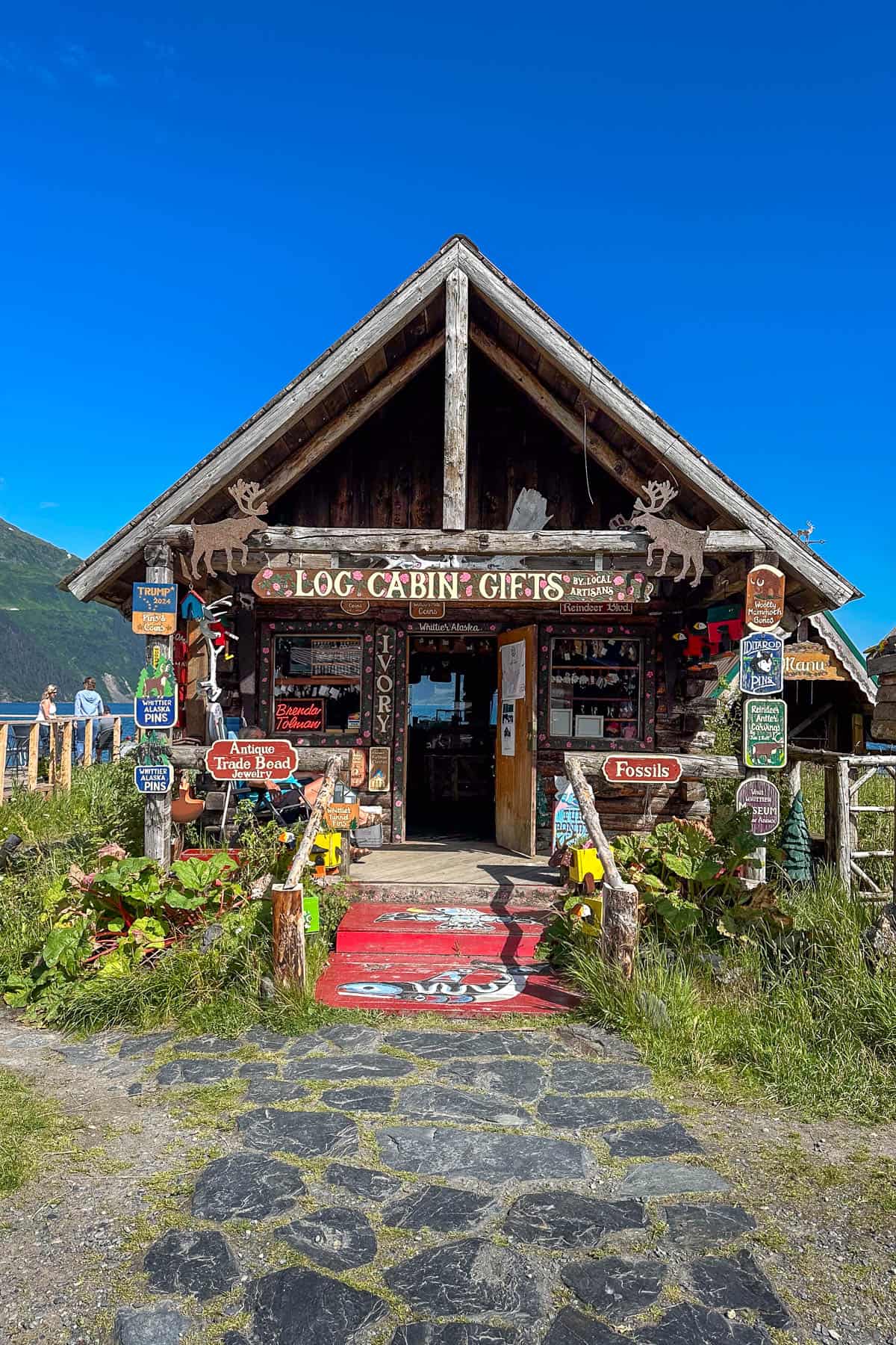 Log Cabin Gifts with eclectic signs in Whittier, Alaska