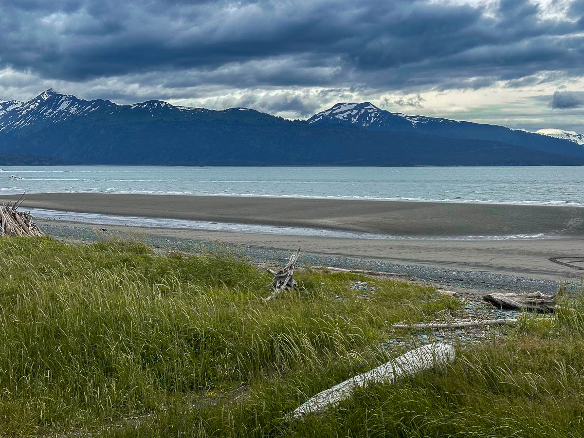 Snowcapped mountains in the Kenai range in Homer, Alaska