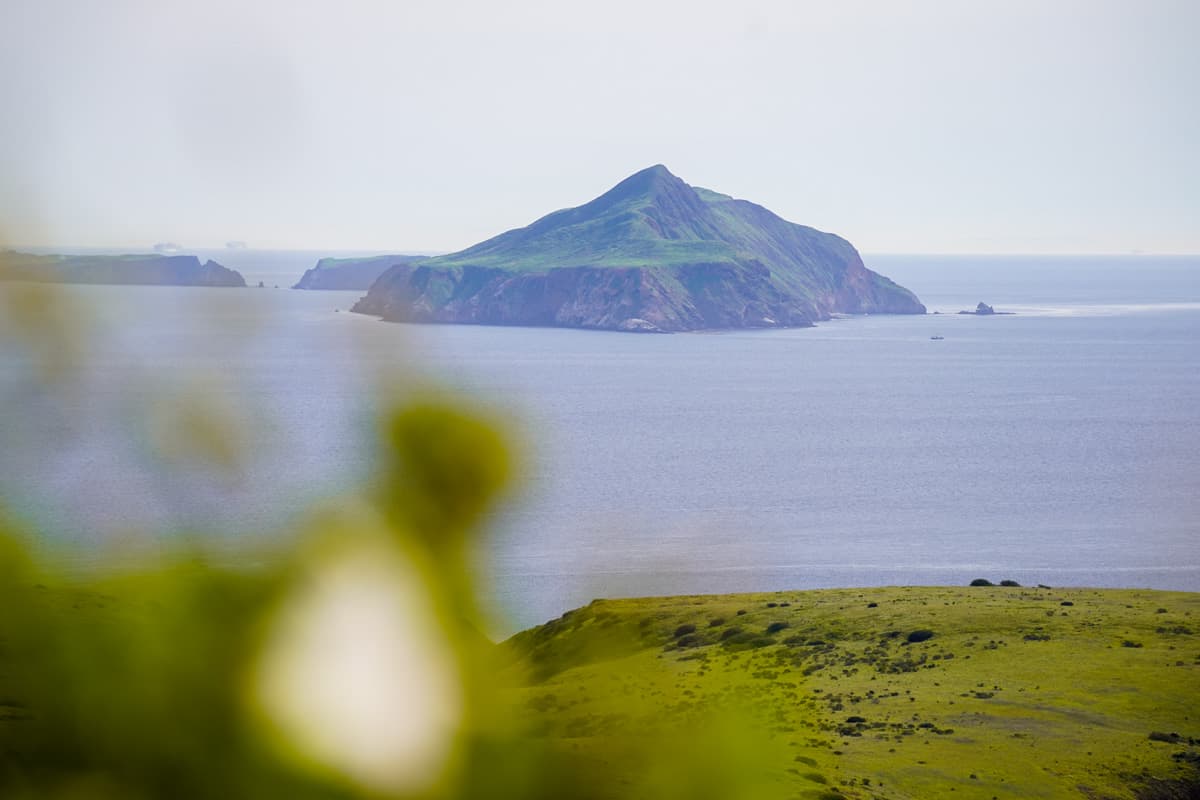 Anacapa Island from the Smugglers Cove Trail on Santa Cruz Island in Channel Islands National Park, California