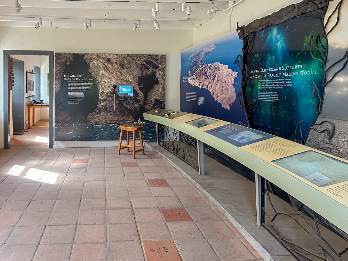 Visitors center at Scorpion Ranch on Santa Cruz island in Channel Islands National Park in California