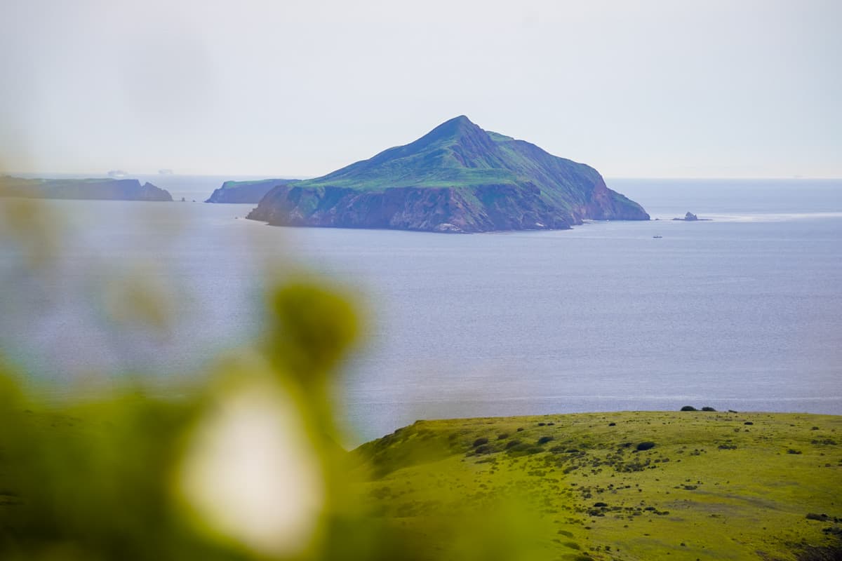 Anacapa Island from the Smugglers Cove trail on Santa Cruz islands on the Channel Islands National PArk in California