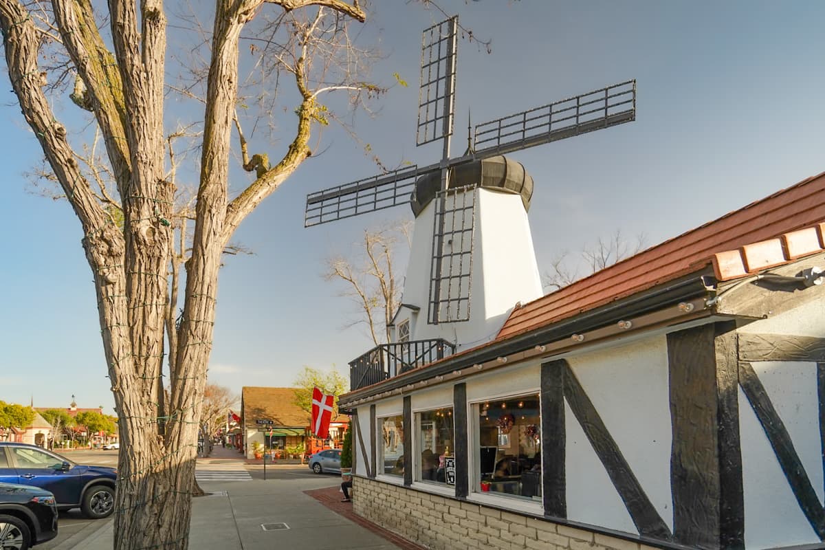 Windmill at Hamlet Square in Solvang, California