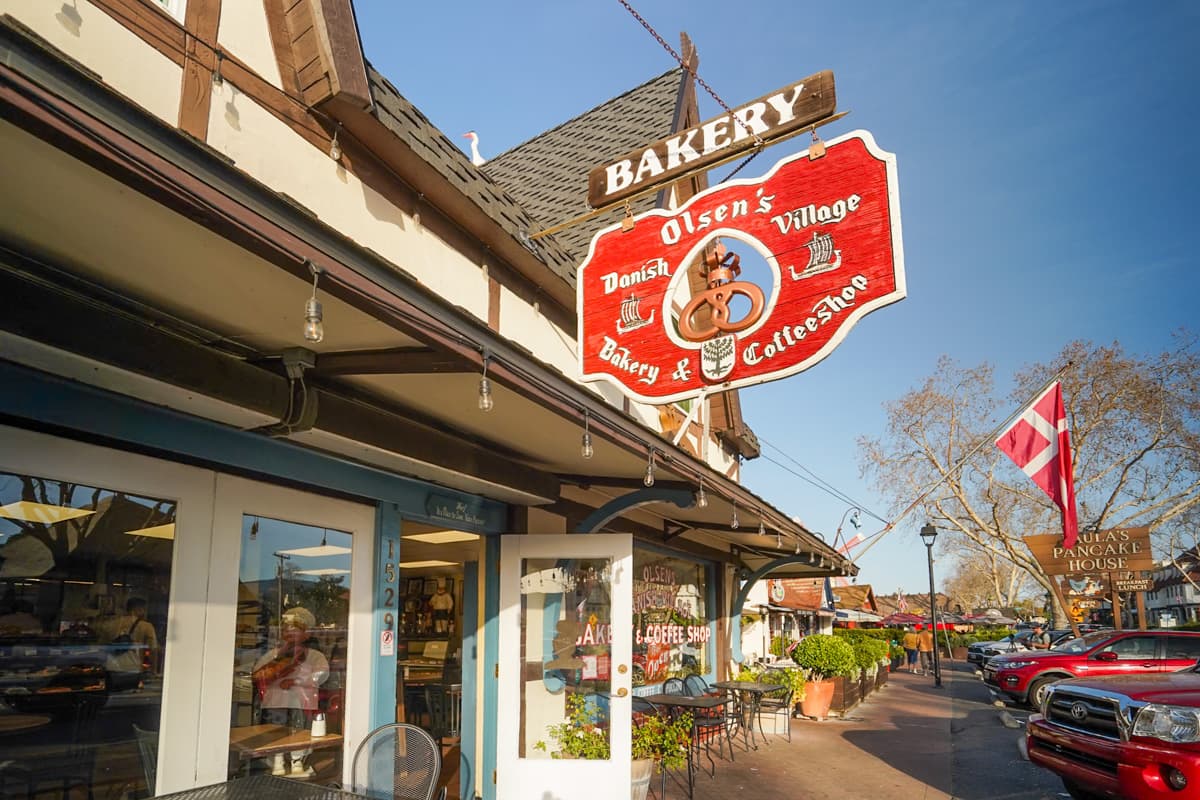 Exterior of Olsen's Bakery and Coffeehouse in Solvang, California